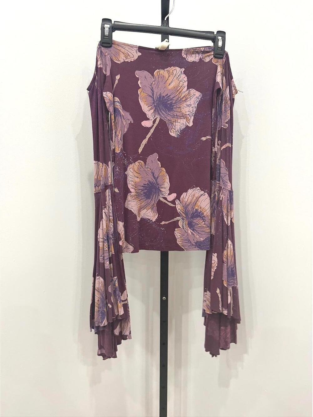 We The Free Purple Floral Long Sleeve Tee